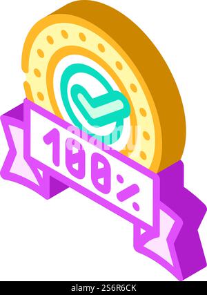 guarantee or certified compliance isometric icon vector. guarantee or certified compliance sign. isolated symbol illustration. guarantee or certified compliance isometric icon vector illustration Stock Vector
