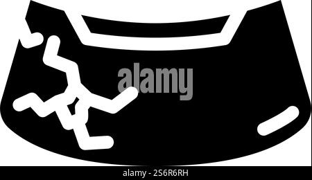glass replacement glyph icon vector. glass replacement sign. isolated contour symbol black illustration. glass replacement glyph icon vector illustration Stock Vector