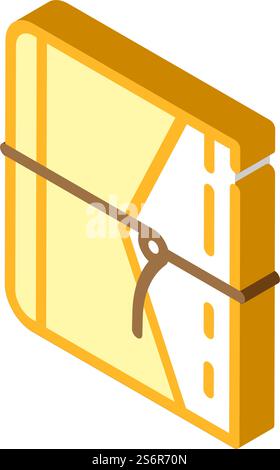 diary with string isometric icon vector. diary with string sign. isolated symbol illustration. diary with string isometric icon vector illustration Stock Vector
