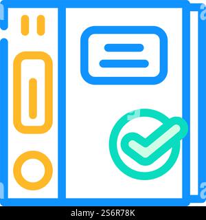 folders with documents compliance color icon vector. folders with documents compliance sign. isolated symbol illustration. folders with documents compliance color icon vector illustration Stock Vector