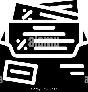 search for discounts glyph icon vector. search for discounts sign. isolated contour symbol black illustration. search for discounts glyph icon vector illustration Stock Vector