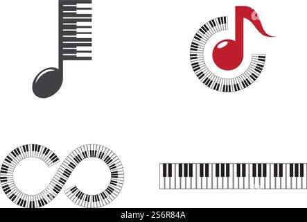Piano vector ilustration flat design template Stock Vector