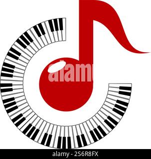 Piano vector ilustration flat design template Stock Vector