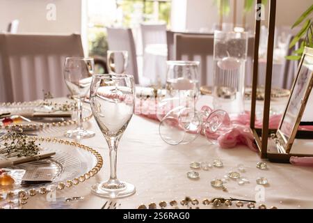 Wedding table decoration Stock Photo