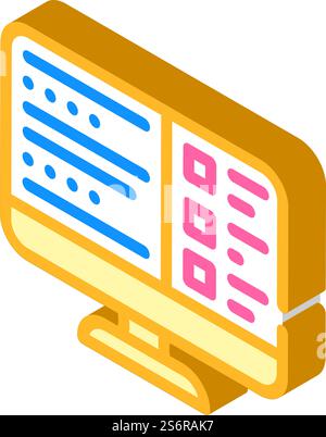 test online isometric icon vector. test online sign. isolated symbol illustration. test online isometric icon vector illustration Stock Vector