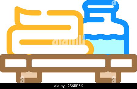 spa salon accessories color icon vector. spa salon accessories sign. isolated symbol illustration. spa salon accessories color icon vector illustration Stock Vector