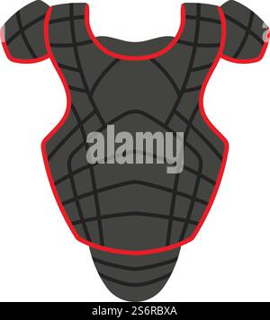 Baseball Chest Protector Icon. Flat Color Design. Vector Illustration. Stock Vector