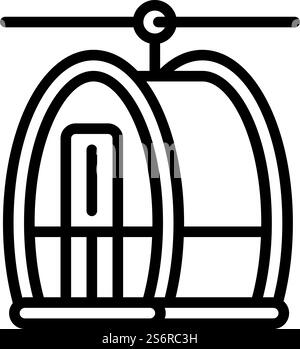 Cable car icon. Outline cable car vector icon for web design isolated on white background. Cable car icon, outline style Stock Vector