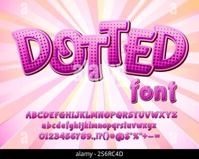 3d comic font. Kids alphabet, retro graphic style letters numbers. Colorful comics type design, fun cartoon book text recent vector typeface. Illustration alphabet letter character decorative kids abc. 3d comic font. Kids alphabet, retro graphic style letters numbers. Colorful comics type design, fun cartoon book text recent vector typeface Stock Vector