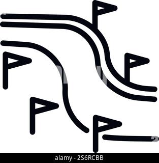 Ski resort track icon. Outline ski resort track vector icon for web design isolated on white background. Ski resort track icon, outline style Stock Vector