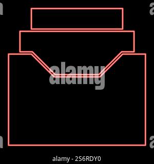 Neon documents archieve or drawer red color vector illustration image flat style light. Neon documents archieve or drawer red color vector illustration image flat style Stock Vector
