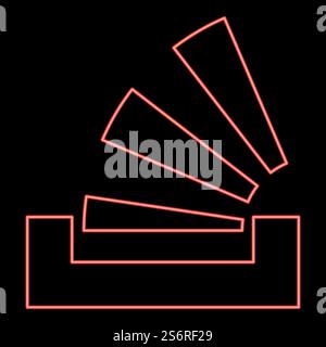 Neon stacking the tray red color vector illustration image flat style light. Neon stacking the tray red color vector illustration image flat style Stock Vector