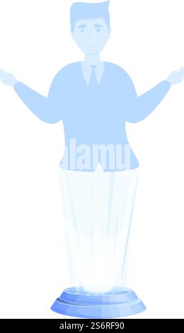 Communication hologram icon cartoon vector. Digital network. Virtual data. Communication hologram icon cartoon vector. Digital network Stock Vector