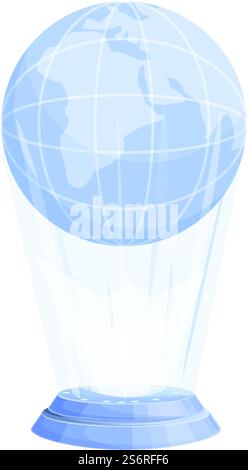 Globe hologram icon cartoon vector. Digital world. Virtual technology. Globe hologram icon cartoon vector. Digital world Stock Vector
