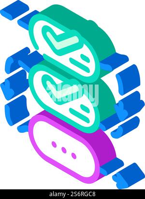 process of compliance isometric icon vector. process of compliance sign. isolated symbol illustration. process of compliance isometric icon vector illustration Stock Vector