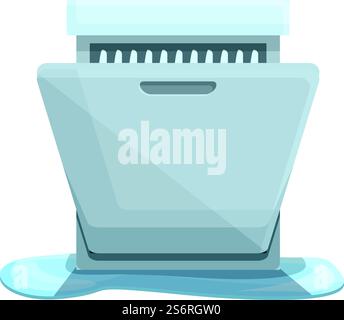 Leaking dishwasher icon cartoon vector. Plumber service. Broken pipeline. Leaking dishwasher icon cartoon vector. Plumber service Stock Vector