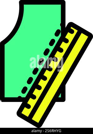 Sewing Pattern Icon. Editable Bold Outline With Color Fill Design. Vector Illustration. Stock Vector