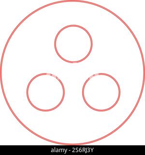 Neon symbol deaf-mute or workgroup red color vector illustration image flat style light. Neon symbol deaf-mute or workgroup red color vector illustration image flat style Stock Vector