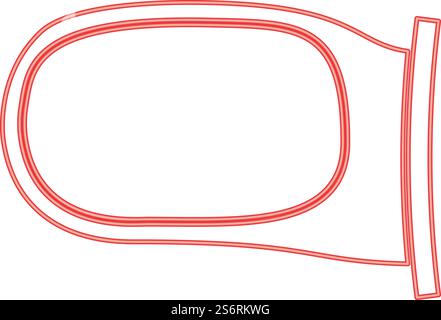 Neon back side mirror red color vector illustration image flat style light. Neon back side mirror red color vector illustration image flat style Stock Vector