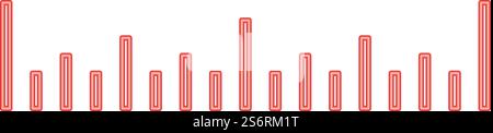 Neon scale ruler red color vector illustration image flat style light. Neon scale ruler red color vector illustration image flat style Stock Vector