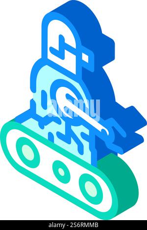 robot technology isometric icon vector. robot technology sign. isolated symbol illustration. robot technology isometric icon vector illustration Stock Vector
