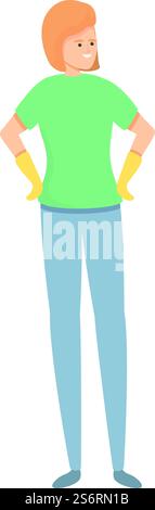 Work housewife icon cartoon vector. Wife multitasking. Mom housework. Work housewife icon cartoon vector. Wife multitasking Stock Vector