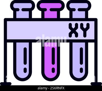 Test tube lab stand icon outline vector. Gene biology. Genetic human. Test tube lab stand icon outline vector. Gene biology Stock Vector