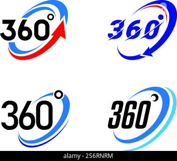360 view logo icon vector flat design Stock Vector