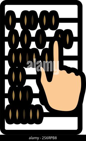 Abacus Icon. Editable Bold Outline With Color Fill Design. Vector ...