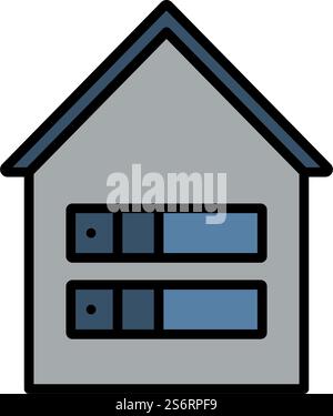 Datacenter Icon. Bold outline design with editable stroke width. Vector Illustration. Stock Vector