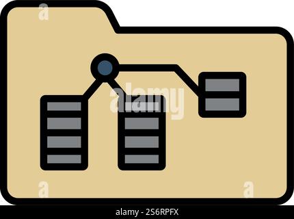 Folder Network Icon. Bold outline design with editable stroke width. Vector Illustration. Stock Vector
