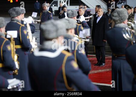 Moscow, Russia. 18th Jan, 2025. Iranian President MASOUD PEZESHKIAN leaves Moscow for Tehran, wrapping up his visit to Russia. President Pezeshkian met with his counterpart and top Russian officials during his daylong trip to Moscow. The Russian President and Pezeshkian signed the Iran-Russia Comprehensive Strategic Partnership Treaty, which promotes bilateral cooperation in various fields, including the economy, trade, security, culture, and tourism. (Credit Image: © Iranian Presidency via ZUMA Press Wire) EDITORIAL USAGE ONLY! Not for Commercial USAGE! Stock Photo