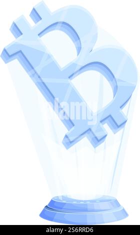 Bitcoin hologram icon cartoon vector. Crypto money. Digital technology. Bitcoin hologram icon cartoon vector. Crypto money Stock Vector