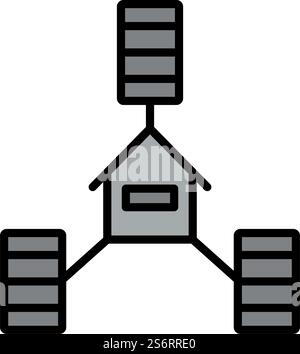 Datacenter Icon. Bold outline design with editable stroke width. Vector Illustration. Stock Vector