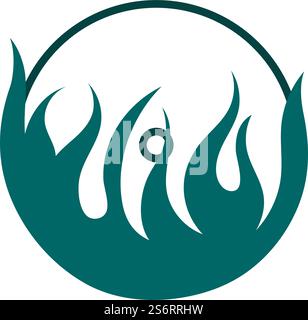 Flame Vinyl Icon. Editable Bold Outline With Color Fill Design. Vector Illustration. Stock Vector