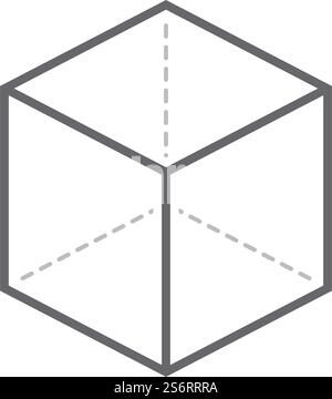 Cube With Projection Icon. Flat Color Design. Vector Illustration. Stock Vector