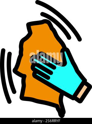 Wet Cleaning Icon. Editable Bold Outline With Color Fill Design. Vector Illustration. Stock Vector