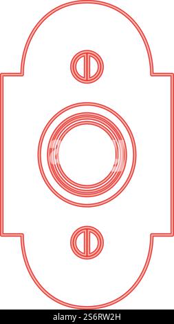 Neon doorbell red color vector illustration image flat style light. Neon doorbell red color vector illustration image flat style Stock Vector