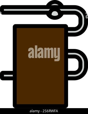 Heated Towel Rail Icon. Editable Bold Outline With Color Fill Design. Vector Illustration. Stock Vector