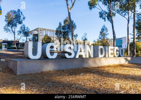 La Jolla, CA - January 11, 2025: Sign for entrance to UC San Diego