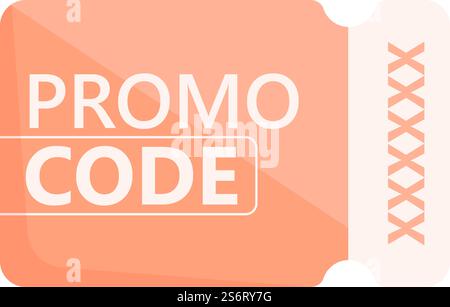 Voucher code icon cartoon vector. Promo discount. Digital gift. Voucher code icon cartoon vector. Promo discount Stock Vector
