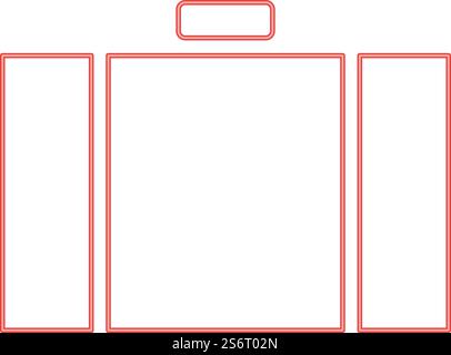 Neon suitcase red color vector illustration image flat style light. Neon suitcase red color vector illustration image flat style Stock Vector