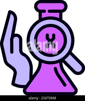 Genome flask icon outline vector. Genetic lab. Life biology. Genome flask icon outline vector. Genetic lab Stock Vector