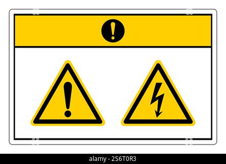 Caution Electric Shock Hazard Symbol Sign On White Background Stock Vector
