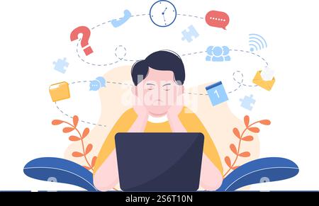 Problem and Solution in Business Solving to Look Ideas with the Concept of Teamwork Can use for Web Banner or Background Flat Illustration Stock Vector
