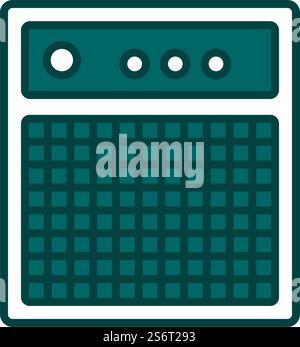 Audio Monitor Icon. Editable Bold Outline With Color Fill Design ...