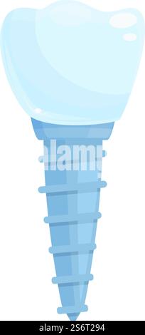 Dental implant screw icon cartoon vector. Crown tooth. Oral surgery ...