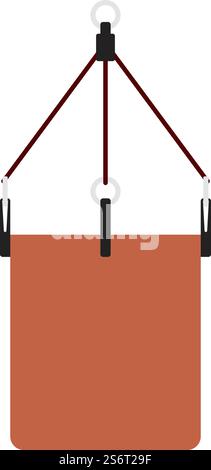 Alpinist Bucket Icon. Flat Color Design. Vector Illustration. Stock Vector