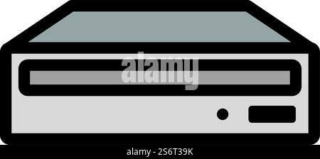 CD-ROM Icon. Editable Bold Outline With Color Fill Design. Vector Illustration. Stock Vector