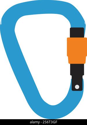 Alpinist Carabine Icon. Flat Color Design. Vector Illustration. Stock Vector